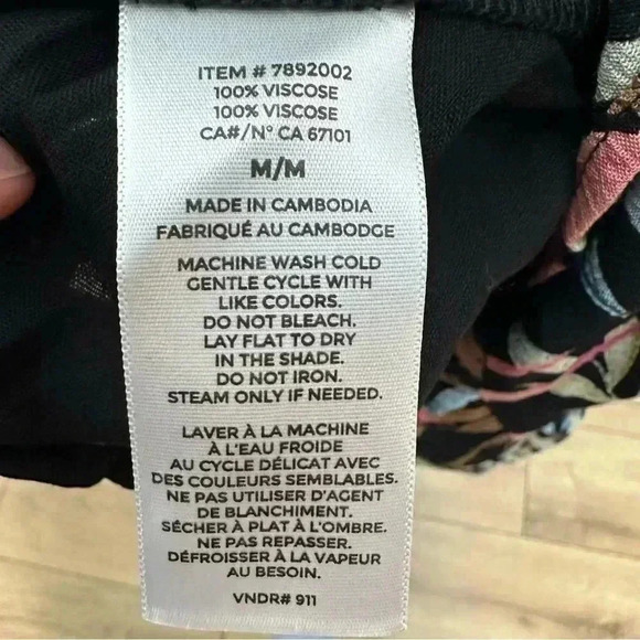 Hurley Ruffle Hem Maxi Dress Black / Floral Size NWT Medium - Picture 8 of 16